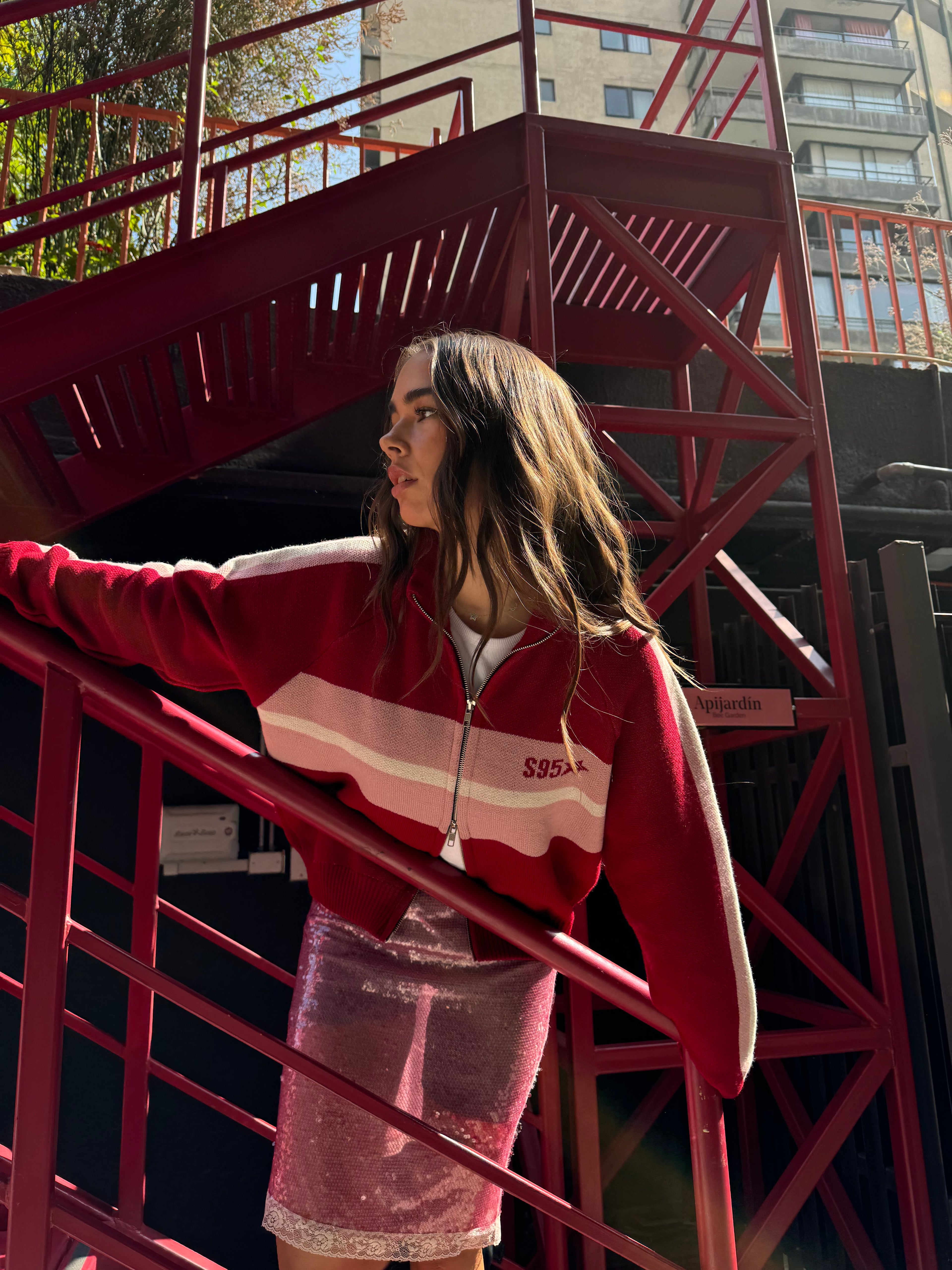 ZIPPER KNIT (ROJO/ROSADO) (ENVÍO SAMEDAY)