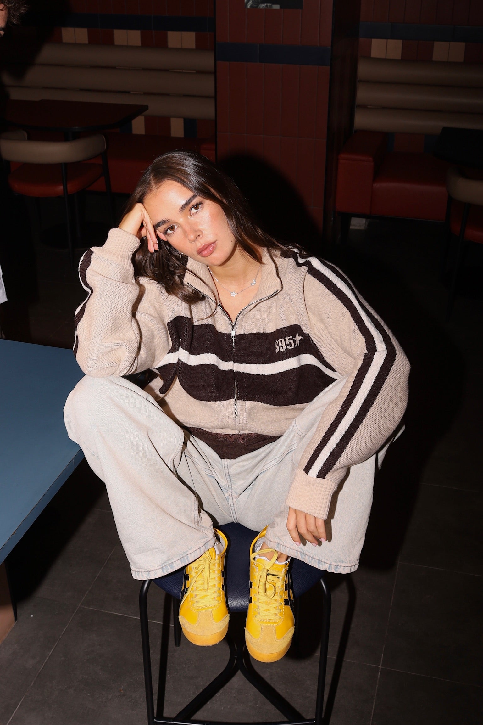 ZIPPER KNIT (BEIGE/CAFE) (ENVÍO SAMEDAY)