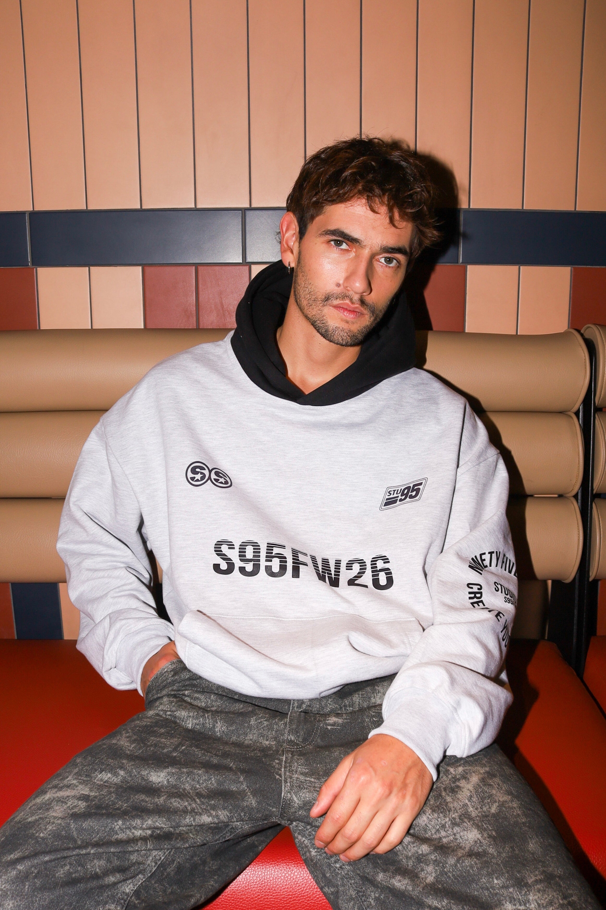GREY N BLACK HOODIE