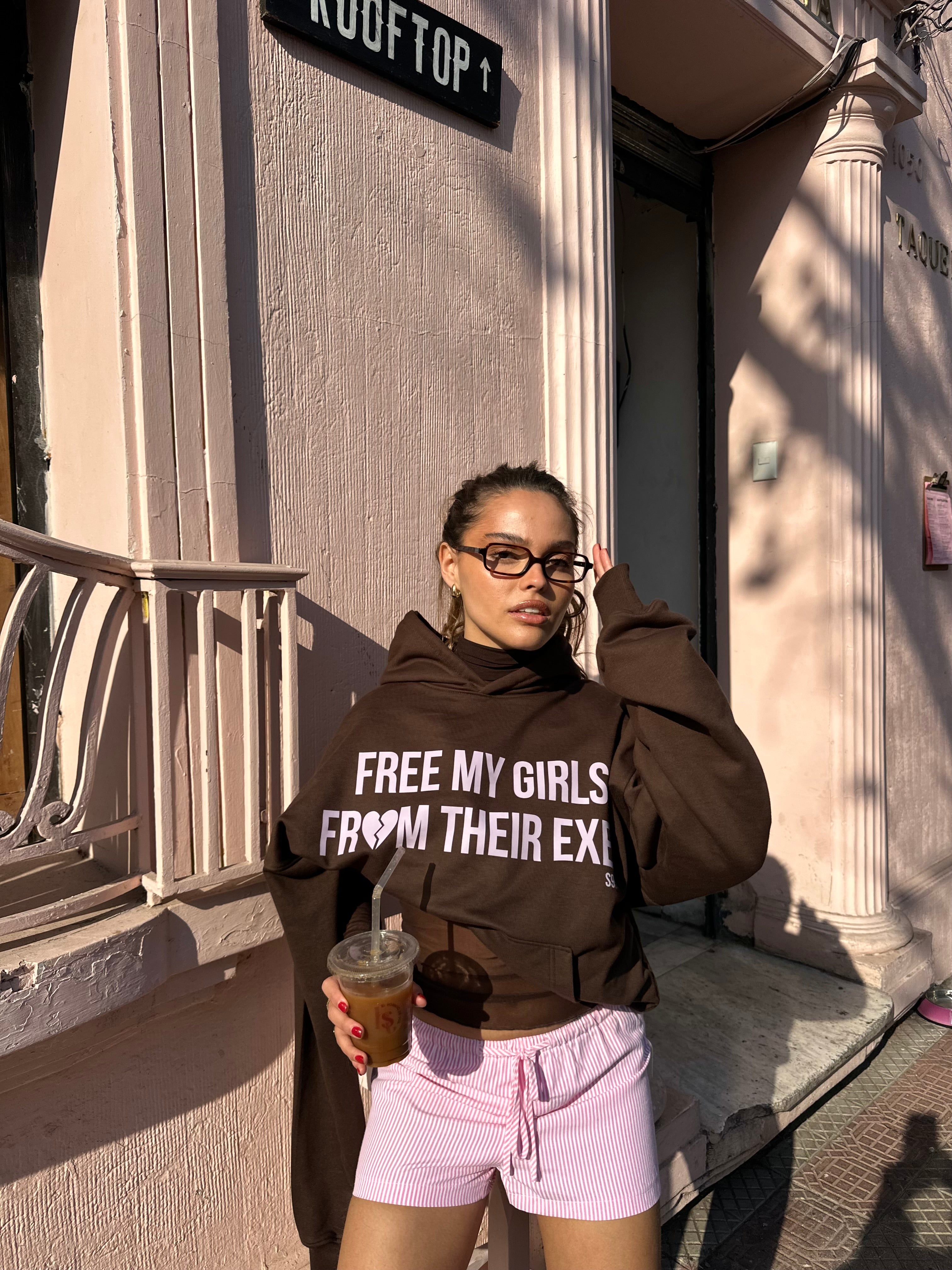 FREE MY GIRLS HOODIE (BROWN)
