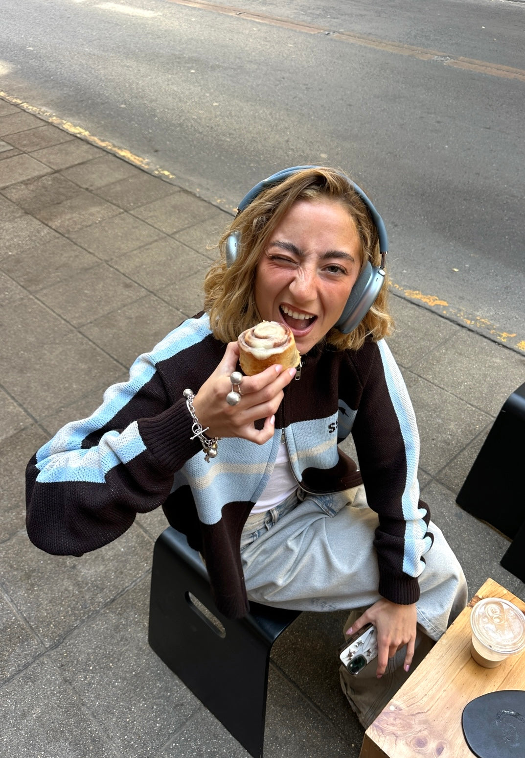 ZIPPER KNIT (CAFE/CELESTE) (ENVÍO SAMEDAY)