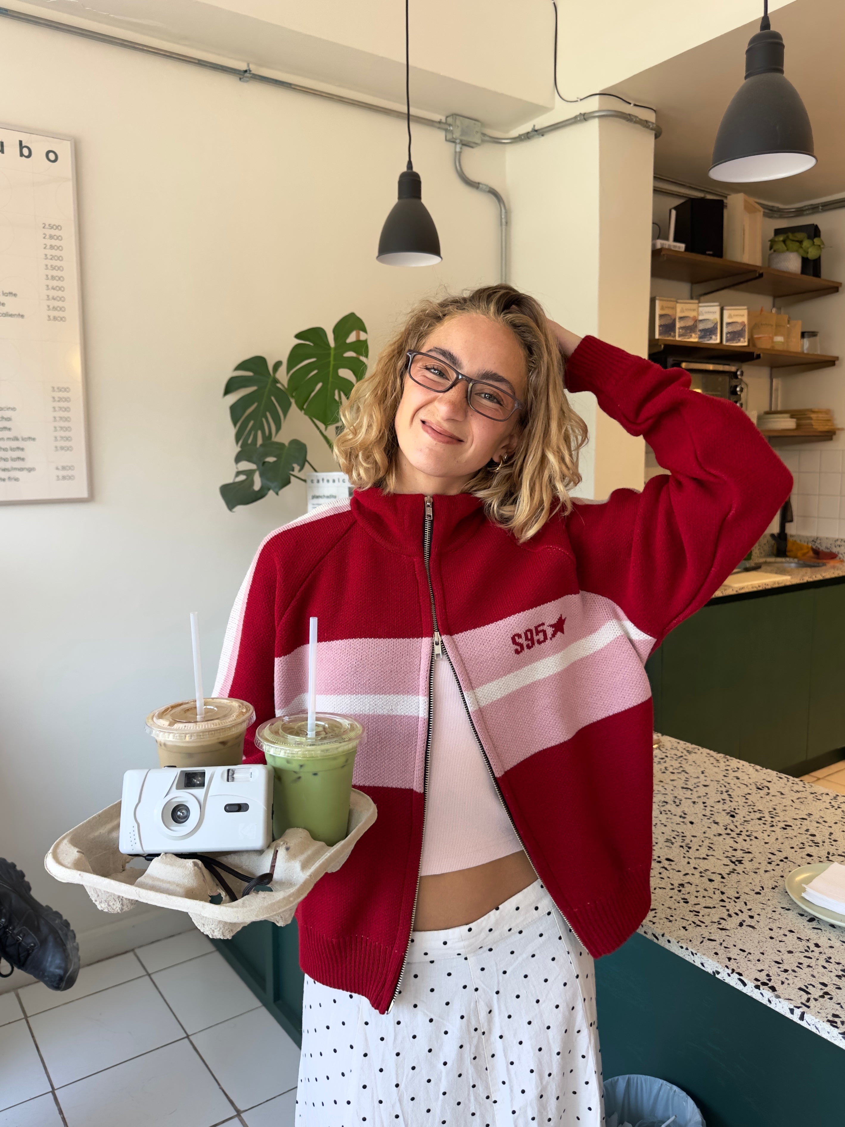 ZIPPER KNIT (ROJO/ROSADO) (ENVÍO SAMEDAY)