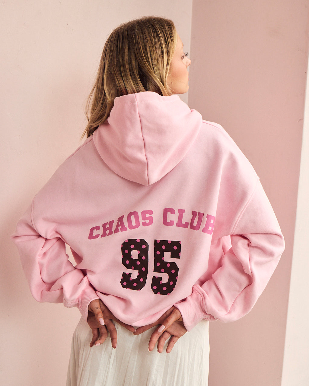 95 DOTS HOODIE (ROSADO)
