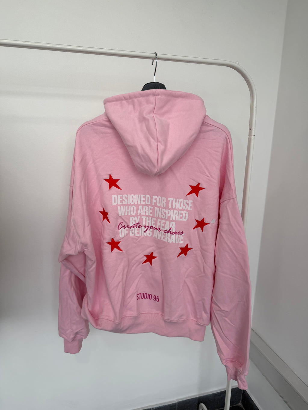 #62 FULL STARS HOODIE ROSADO (L/XL)