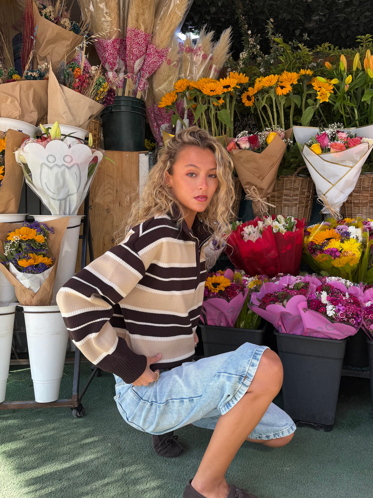 STRIPES KNIT (BEIGE/CAFE) (ENVÍO SAMEDAY)