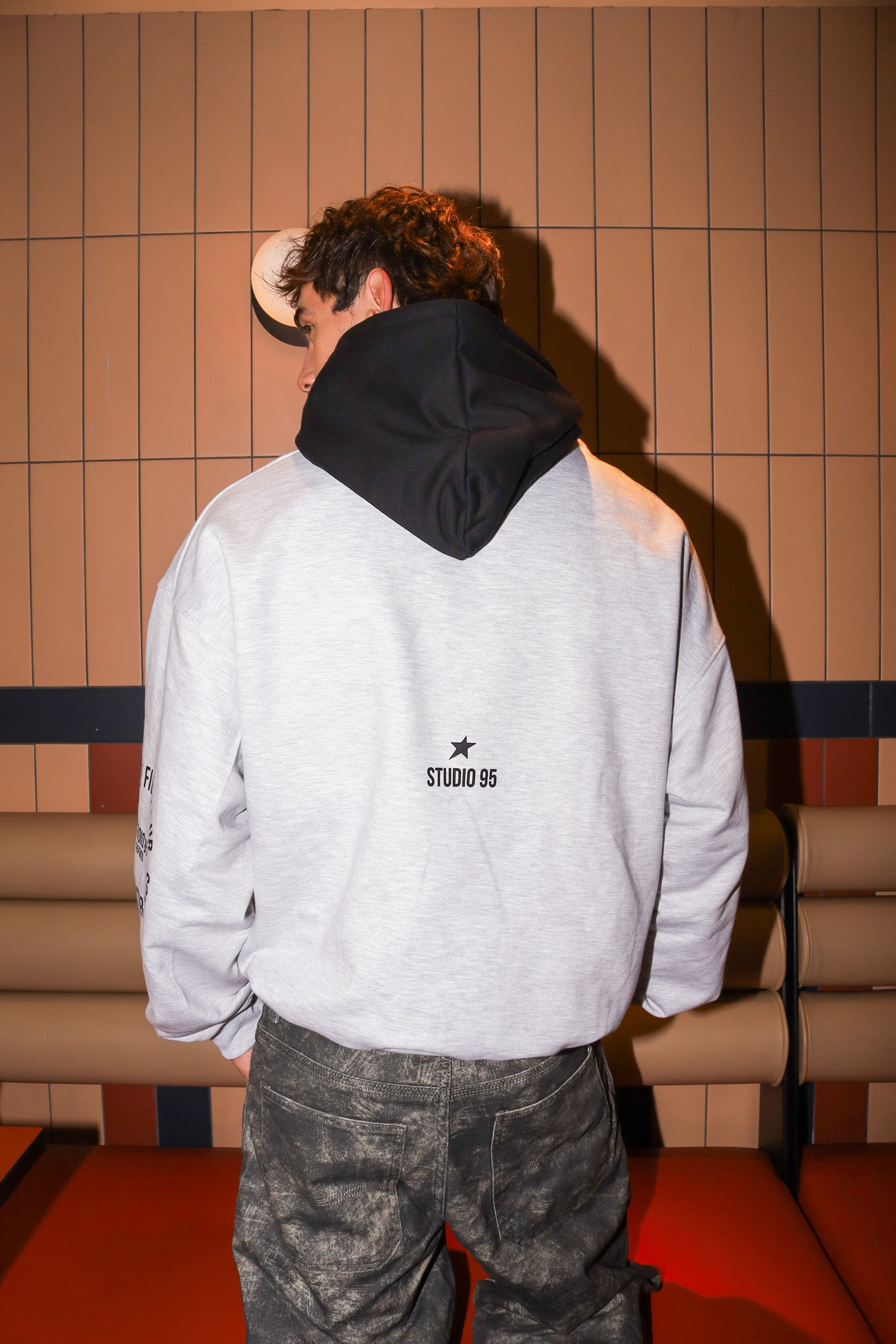 GREY N BLACK HOODIE