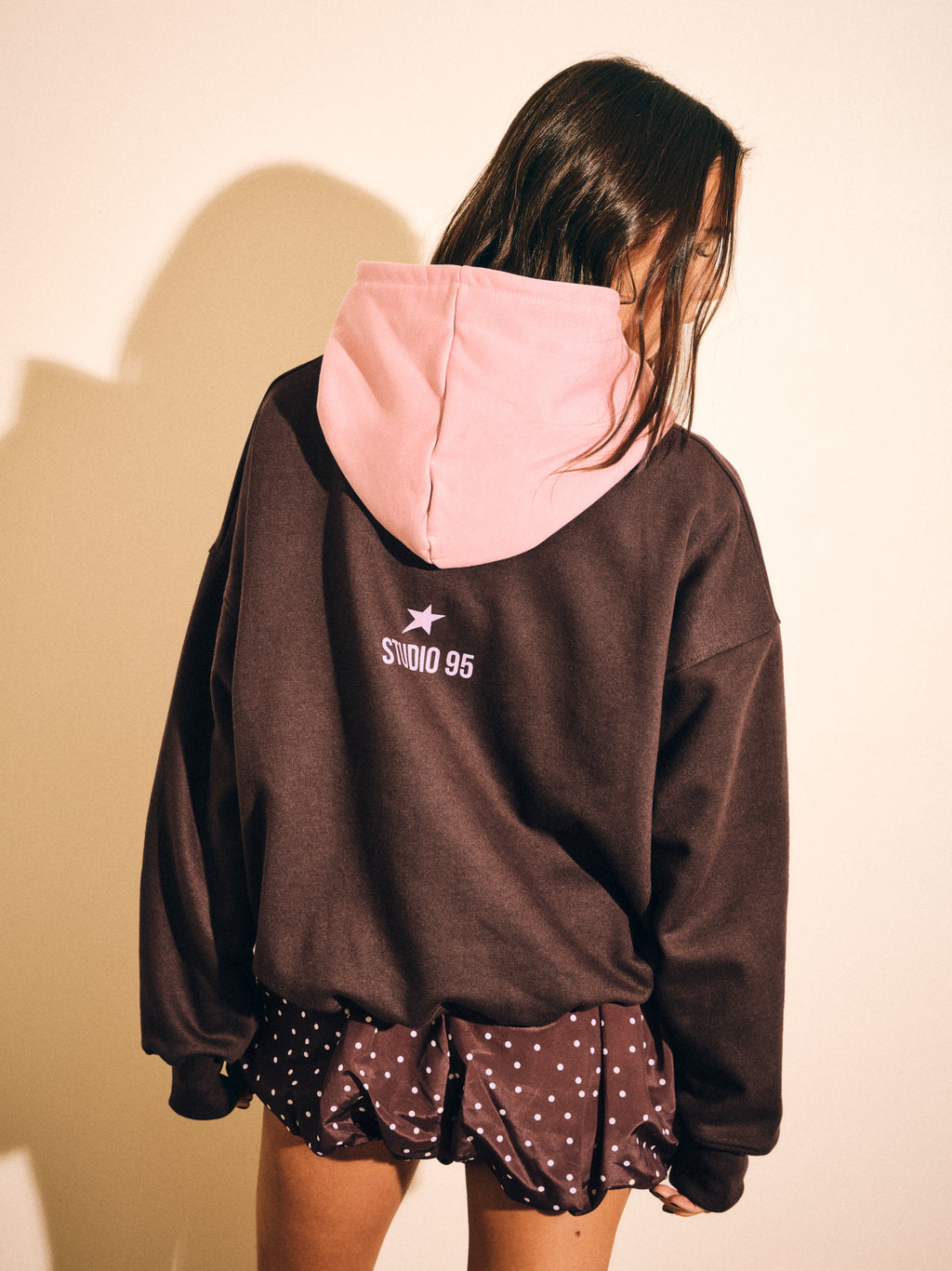 BROWN N PINK HOODIE