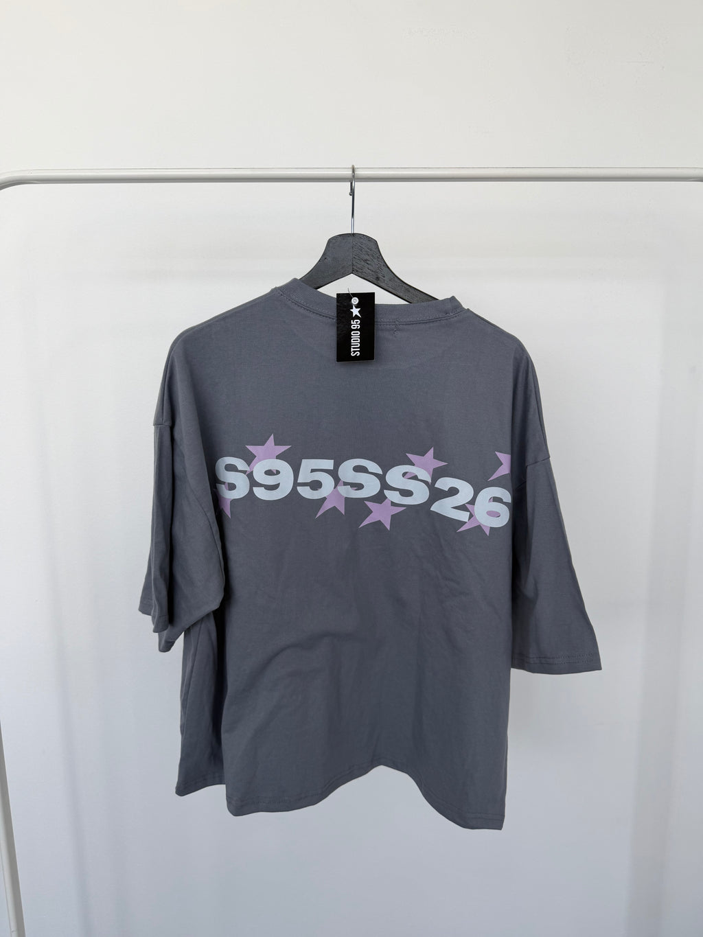 #53 GREY STARS TEE (L(XL)
