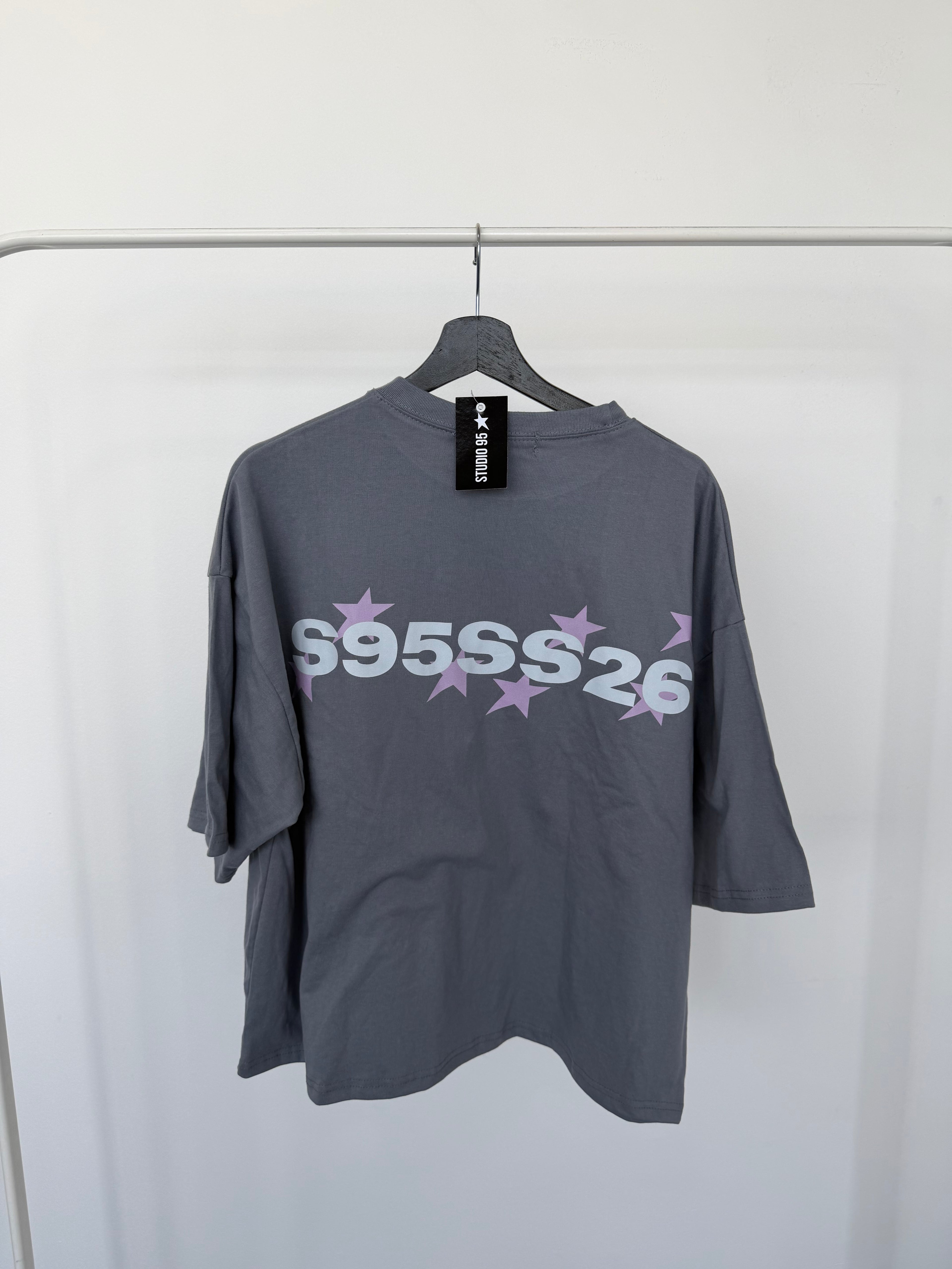 #53 GREY STARS TEE (L(XL)