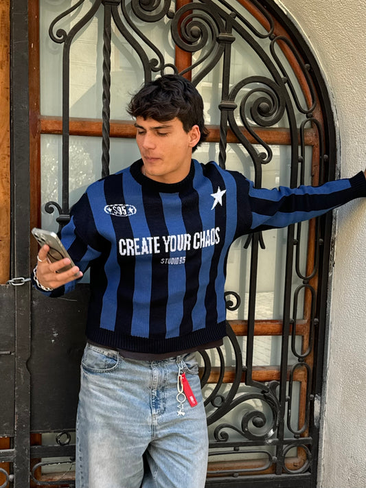 KNITWEAR RAYAS AZUL