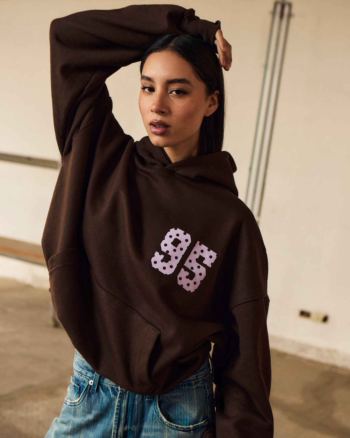 95 DOTS HOODIE (CAFÉ)