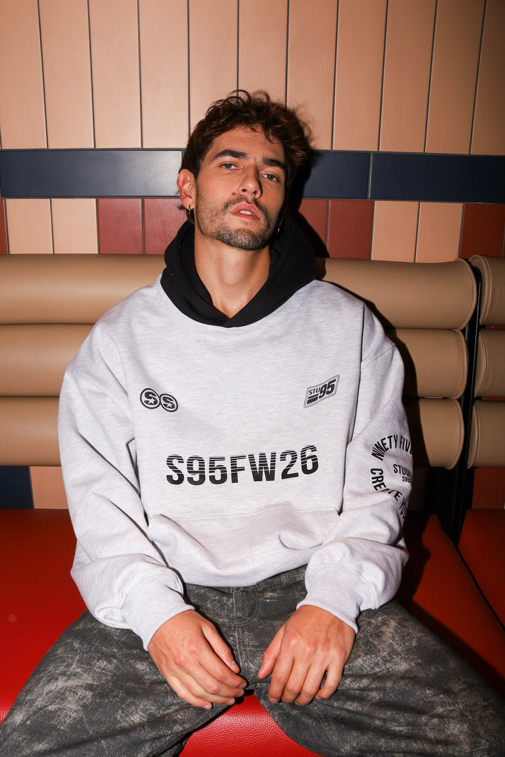GREY N BLACK HOODIE