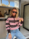 STRIPES KNIT (ROSADO/CAFÉ) (ENVÍO SAMEDAY)