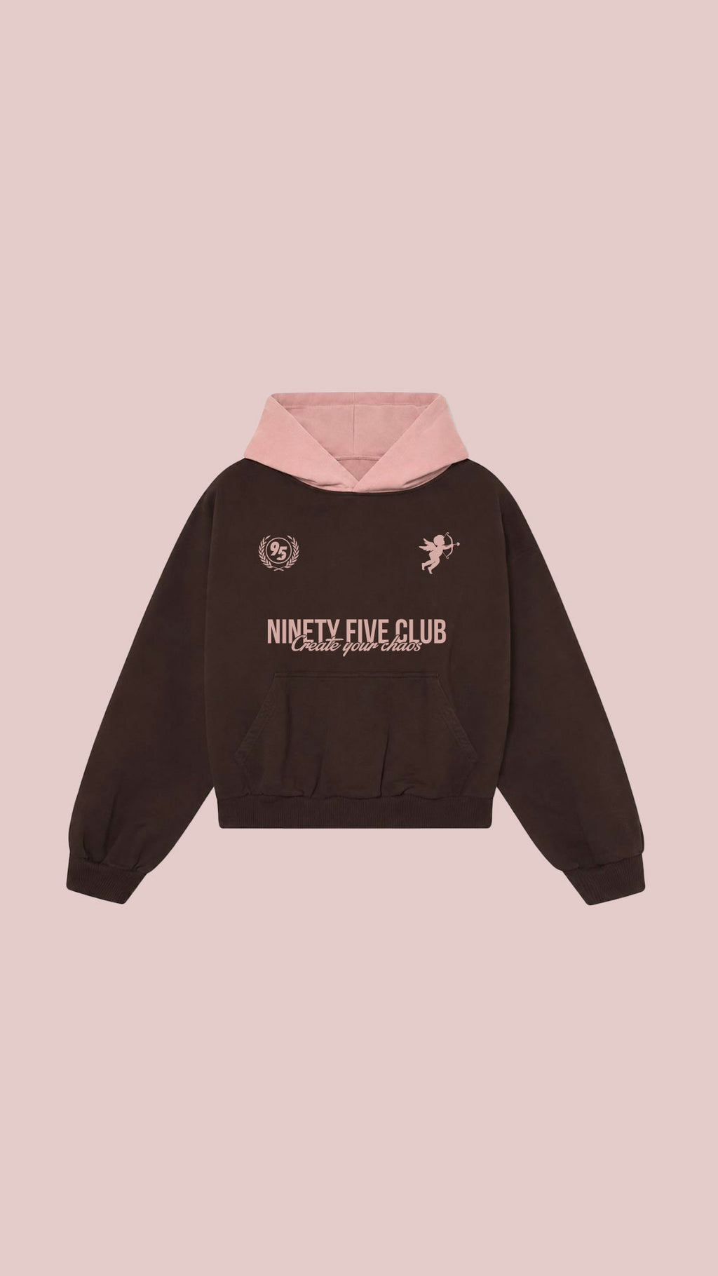 BROWN N PINK HOODIE