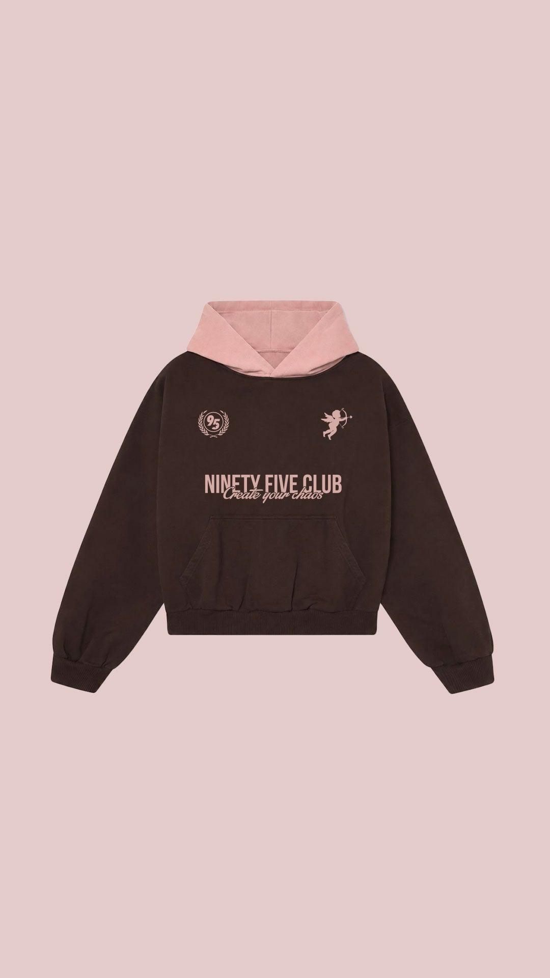 BROWN N PINK HOODIE