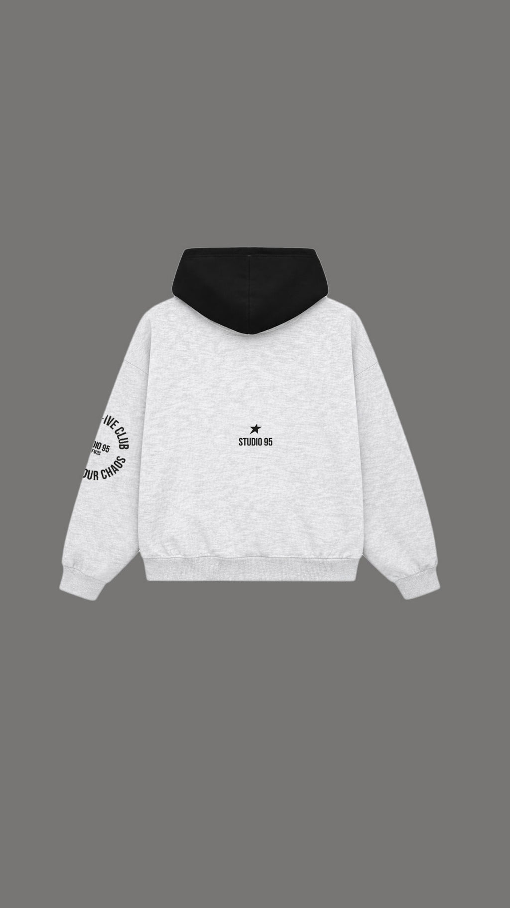 GREY N BLACK HOODIE