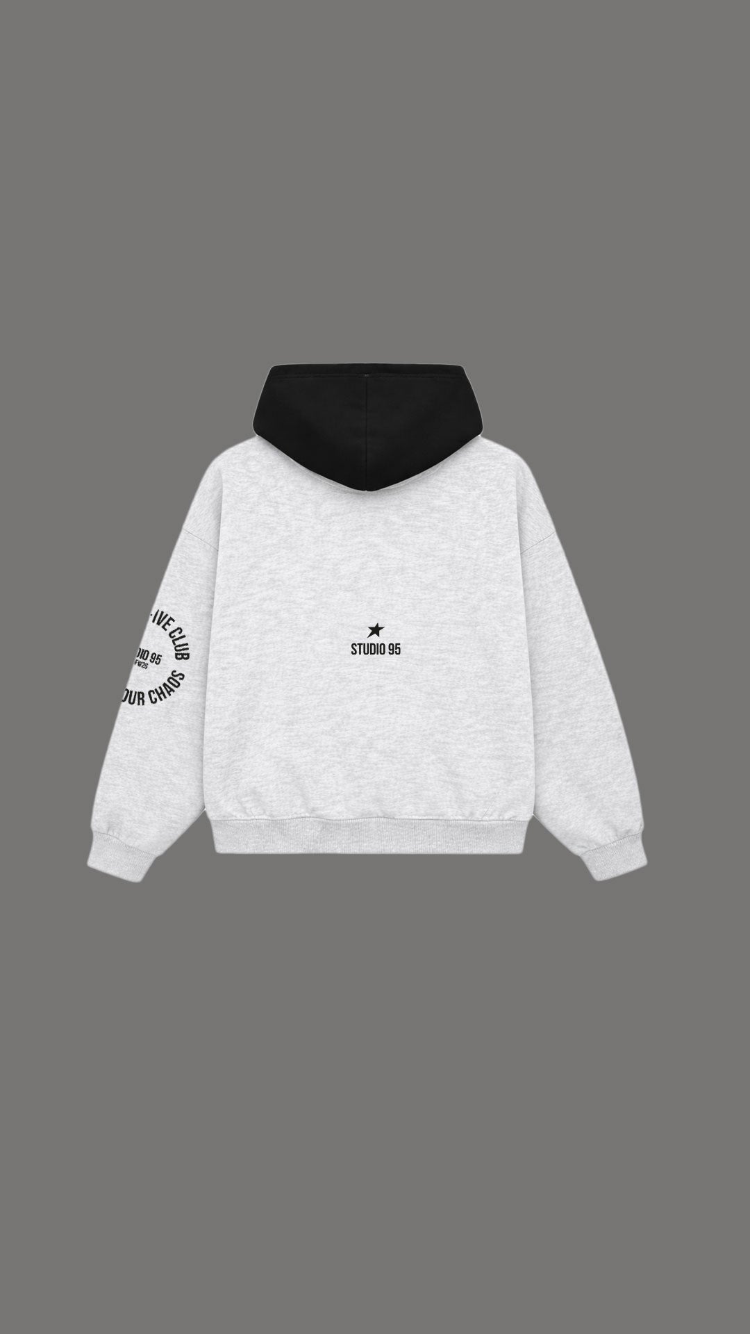 GREY N BLACK HOODIE