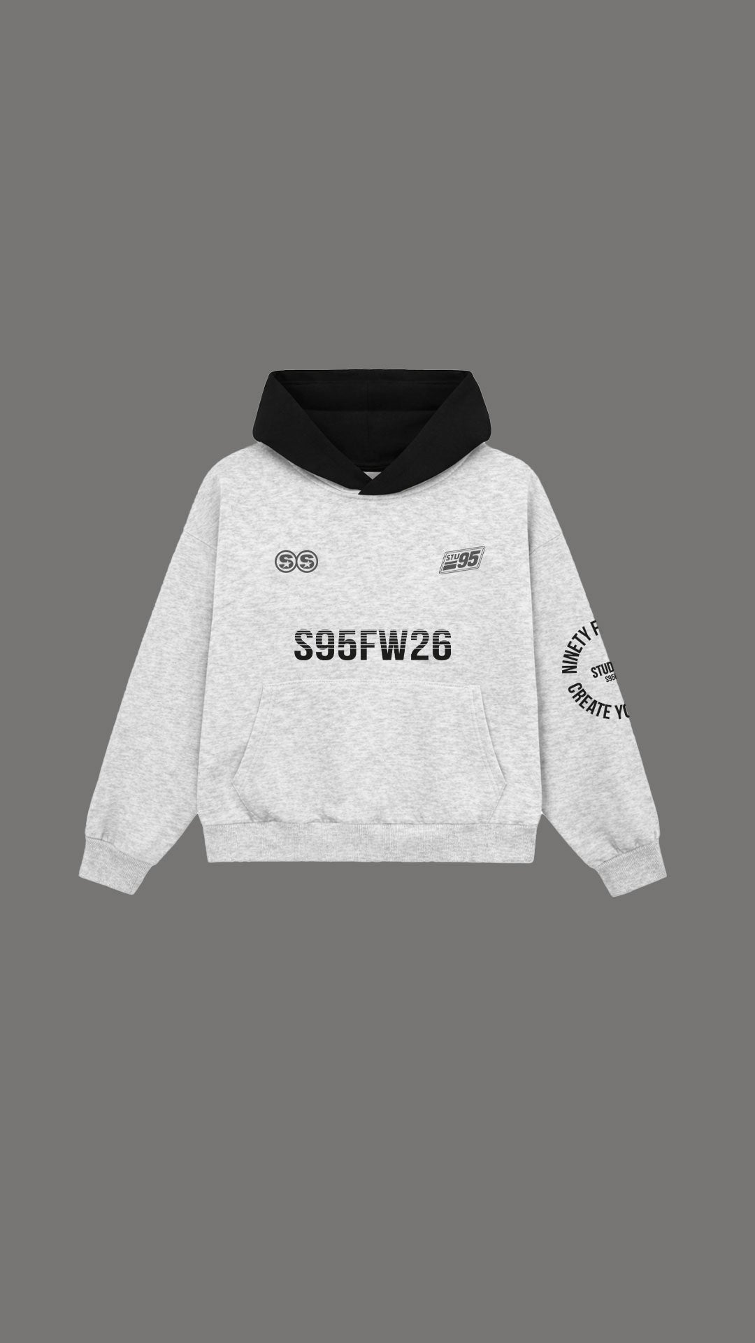 GREY N BLACK HOODIE